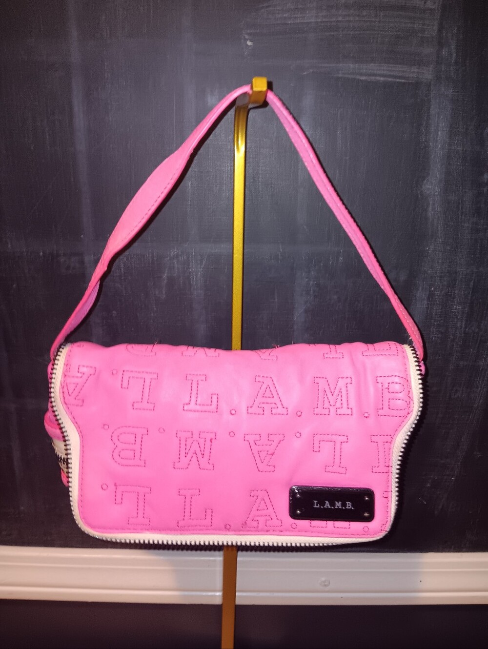 L.A.M.B. Rare Vintage Pink Leather Shoulder Bag